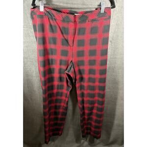 j jill women pants 20 red black buffalo plaid ponte knit stretch career pull on